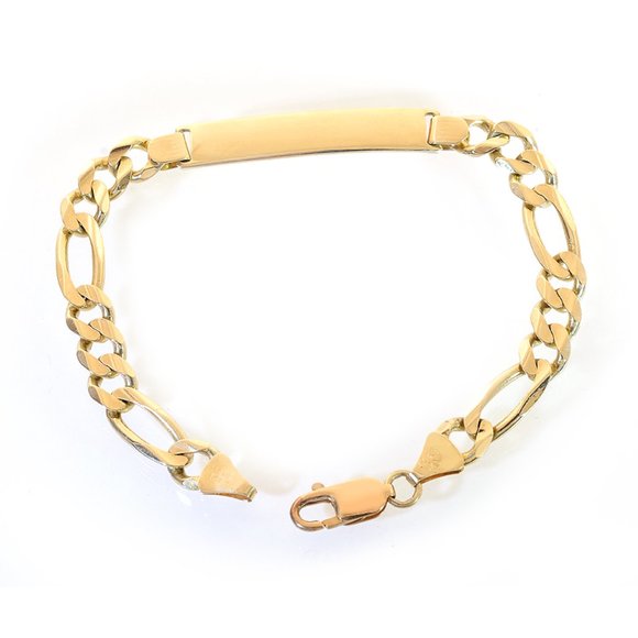 8.0mm 14K Yellow Gold Id Italy Bracelet - Picture 1 of 6